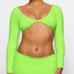 SKIMS NWT  Signature Swim Long Sleeve Shrug in Neon Green Photo 0
