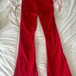 Edikted  Red Flare Jeans Lace-Up Photo 2
