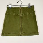 Free People  We the Free Virgo Zip‎ Front Mini Skirt Green Size 26 Photo 4