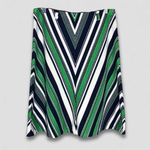 Vintage 70s Chevron Stripe Midi Skirt Green Blue White Size M Size M Photo 1