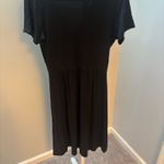 L.L. Bean Black Empire Waist Midi Dress Size M Photo 4