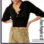 Free People  Billie Cascade Ruffle Smocked Sweater NWT Photo 3
