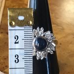 Natural Star Sapphire Moissanite Sterling Silver Ring Photo 5