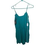Forever 21   Women's Thin Strap Teal Rayon Romper With Pockets Sz L NWT Photo 5