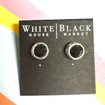 White House | Black Market  silver tone black faceted stud earrings Photo 1