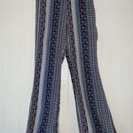 New Look  Blue Multi Color Bell Bottoms pants women’s size medium boho paisley Photo 1
