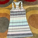 Lululemon Athletica Cool Racerback Tank Top Scoop Neck Blue White Stripes Size 2 Photo 2