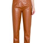 Lush Clothing Lush Faux Leather Pleather Caramel Brown High Rise Pants Photo 0