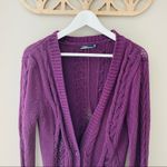 Silver Jeans Silver Distressed Long Sleeve Knit Button Cadigan Purple Sz XS Photo 1