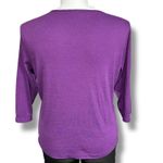 Denim & Co Womens T Shirt Top Beaded Lace Round Neck Stretch Pullover Purple 1X Photo 2