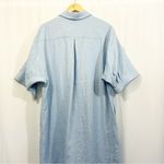 Man in the Studio 100% Linen Lagenlook Button Down Shirt Dress in Blue Size M Photo 4