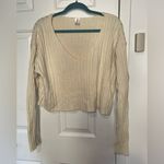 Abound Nordstrom  Ivory V-Neck Ribbed Sweater Photo 1