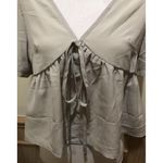 SheIn  ~ Size Small- 4 ~ Short Sleeve Pullover V-neck ~ Light Green/Gray Photo 0