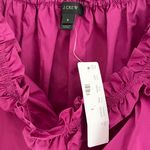 J.Crew NWT  Women’s Ruffle Penny Peasant Top Square Neck Magenta Pink Size Small Photo 4
