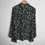 J. Jill Button Down Layered Tunic Top Blouse Large Petite Long Sleeve Floral Black Size undefined Photo 1