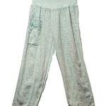 Inizio Made in Italy Linen Pants S Mint Green Lagenlook Wide Waistband Cropped Photo 0