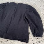 Levi's Puff Sleeve Crinkle Texture Long Sleeve Blouse Black (Small) Photo 5