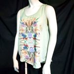 Blu Pepper Green Floral Tank Top (S) Photo 1