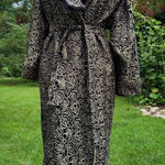 Victoria's Secret RARE Vintage  Collection Black and Gold Floral Rose Robe- Small Photo 0