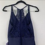 Maniju Womens Mini Dress Lace Back Navy Sz M Photo 5