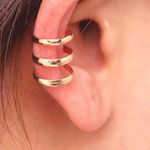 Gold Hollow Earring Cuff Photo 0