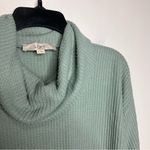 Loft  waffle knit cowl knit top green size‎ medium Photo 5