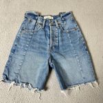 Abercrombie & Fitch Jean Shorts Womens 24 Blue The 7" High Rise Denim Dad Short Photo 0