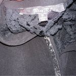 Miss Me  Sheer‎ Black Lace Blouse w. Silver Embellishments Size Medium Photo 8