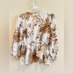 Meraki Cream Bishop Sleeve Wrap Blouse Photo 2
