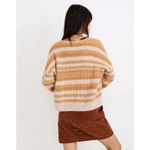 Madewell  Space-Dyed Staley V-Neck Pullover Sweater Size Large Yellow Stripe Photo 13
