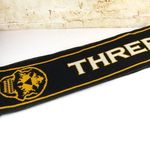 Three Kings Tattoo Skull Brooklyn Skull Scarf Black Orange Knit Fringe Rock Goth Photo 2