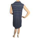 Lands' End Women’s Coastal Navy Stripe Polo Dress Sleeveless Collared Preppy Sz M Photo 3