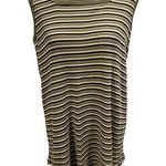 Kathy Ireland  Maternity Vintage 90s Earthy Grunge Striped Sleeveless Stretch Top Photo 0