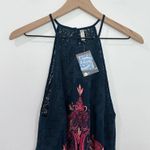 Free People Shea Printed Halter Neck Mini Dress Navy Pink Size Small Photo 4