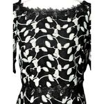 NEW SHANI Black White Lace Floral Cocktail Dress M Womens Elegant Party Wedding Size 4 Photo 4