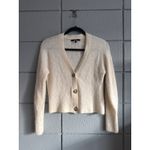 Quince  Ivory Baby Alpaca-Wool Cropped Cardigan Sweater size S Photo 1