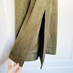 Anthropologie • Sueded Slip Midi Dress green faux suede strappy a-line Photo 5