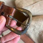 Vintage Brown Embossed Leather Belt Photo 9