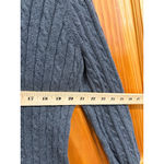 Ralph Lauren Lauren Cable Knit Cotton Sweater Gray Long Sleeve Classic Crewneck Photo 6