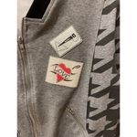 Houndstooth Extelle Zip Up Jacket Size S / M Bling Skull, Cotton Black Gray Rock Photo 5