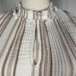 Evereve  High Neck‎ Striped Sleeveless Tank Blouse 100% Cotton Womens M Beach Photo 4