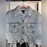 NWT Trio Urban Cropped Distressed Denim Jacket Blue Size XL Photo 4