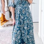 By Timo  Blue Paisley Midi Wrap Dress Photo 6