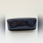 Tory Burch Robinson Navy Leather & Printed Canvas Shoulder Bag Photo 6