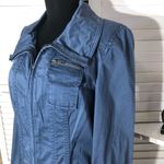 Style & Co Blue Cotton Canvas Cargo Moto Jacket XS Photo 4