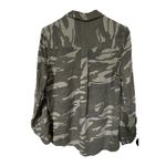 EXPRESS  Green Camouflage Small Shirt Long Sleeve Button Down Army Military Photo 2