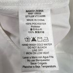 Naked Zebra  Blouse White Ruffle Layered Cross Straps Sleeveless Medium New Photo 5