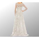 Mac Duggal EMBELLISHED WRAP OVER ILLUSION LONG SLEEVE A LINE IN PATEL MULTI 2040 Photo 1