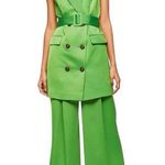 Topshop Green sleeveless Belted Double Breasted Blazer Photo 8