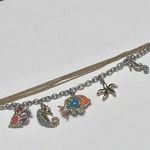 Ann Taylor Rhinestone Charm Bracelet Gold Tone With Fish Seahorse And Starfish Photo 1